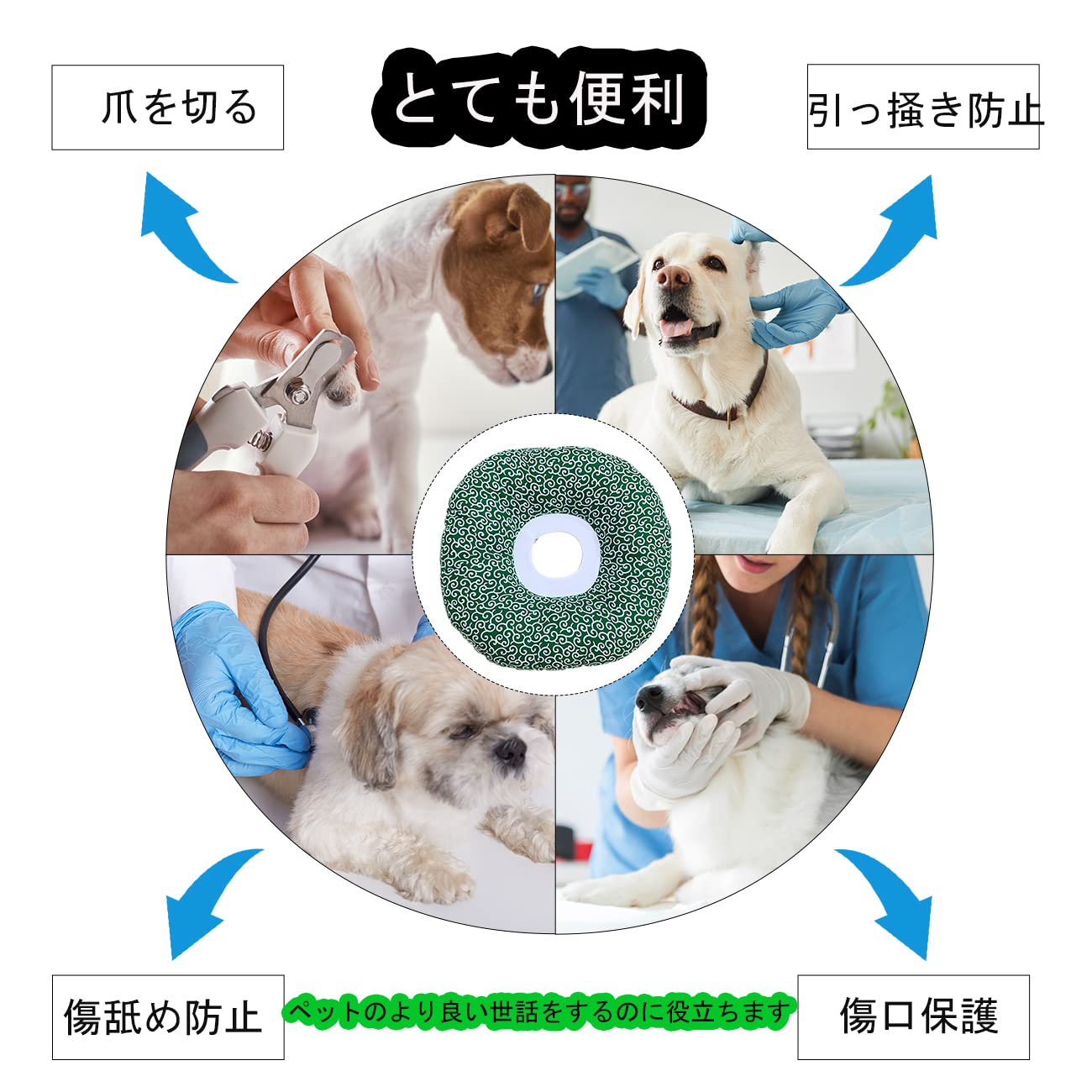 Amazon.co.jp: 傷舐め防止 引っ掻き防止 エリザベスカラー 犬 唐草